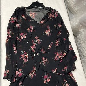 WHBM black mini dress (double layer)